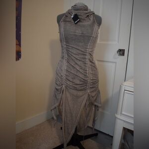 Darker Wavs Dollskill Ruched Tempo Harness Dress Off White